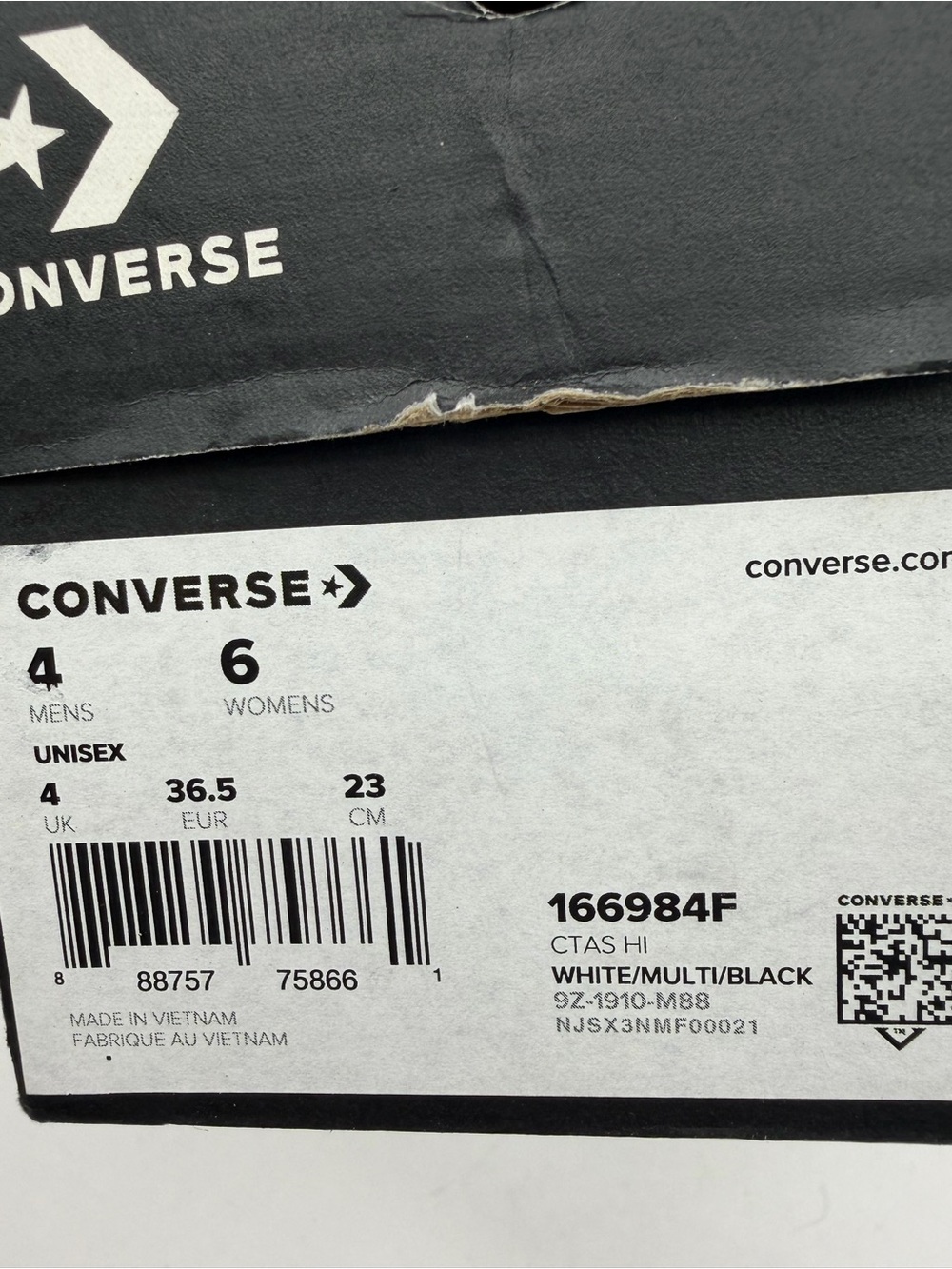 Converse Women’s High Top Sneakers - Red, White, Navy Logo Print - Picture 8 of 8